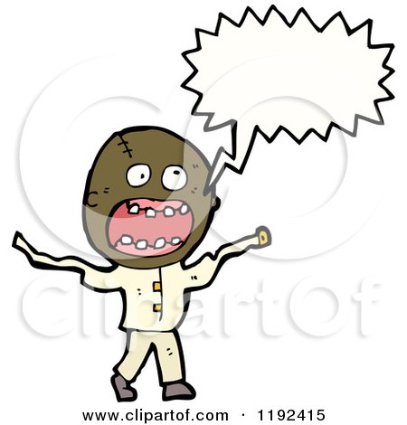 Cartoon of a Crazy Black Man - Royalty Free Vector Illustration by lineartestpilot