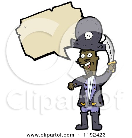 Cartoon of a Pirate Speaking - Royalty Free Vector Illustration by lineartestpilot