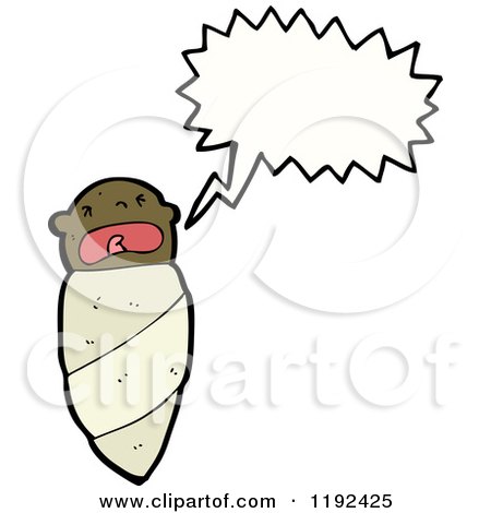 Cartoon of a Black Baby in a Bunting - Royalty Free Vector Illustration by lineartestpilot