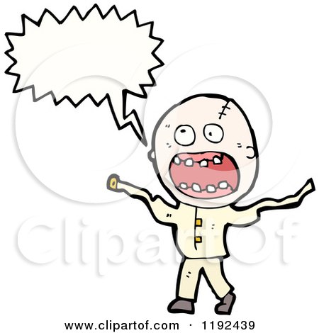 Cartoon of a Crazy Man Speaking - Royalty Free Vector Illustration by lineartestpilot