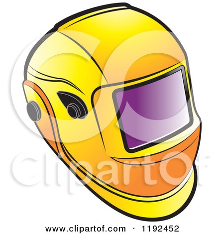 Clipart of a Yellow Welding Helmet - Royalty Free Vector Illustration by Lal Perera