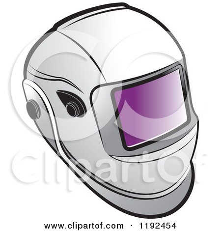 Clipart of a Gray Welding Helmet - Royalty Free Vector Illustration by Lal Perera