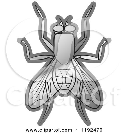 Clipart of a Silver House Fly - Royalty Free Vector Illustration by Lal Perera