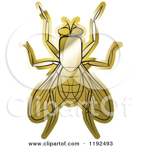Clipart of a Golden House Fly - Royalty Free Vector Illustration by Lal Perera