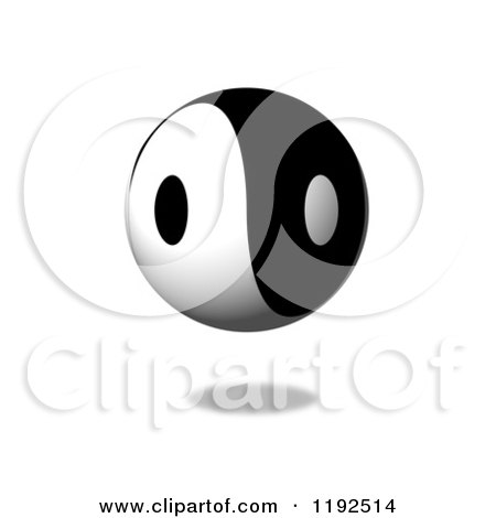 Clipart of a 3d Floating Yin Yang Sphere - Royalty Free CGI Illustration by oboy