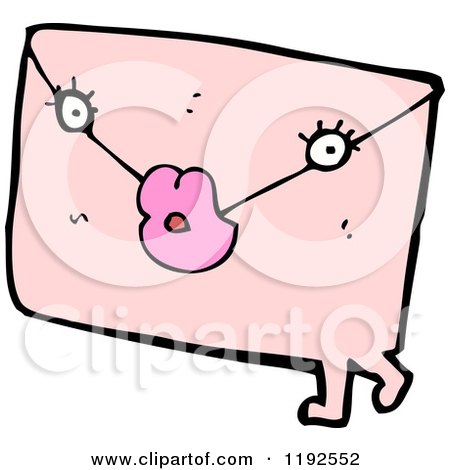 Cartoon of an Envelope with a Face - Royalty Free Vector Illustration by lineartestpilot