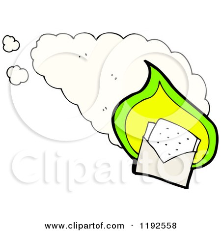 Cartoon of a Flaming Envelope with a Face - Royalty Free Vector Illustration by lineartestpilot