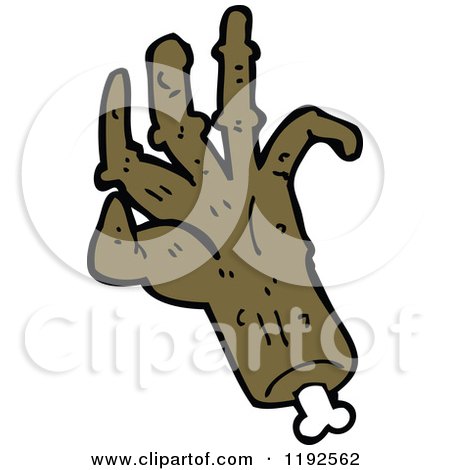 Cartoon of a Bony Severed Hand - Royalty Free Vector Illustration by lineartestpilot