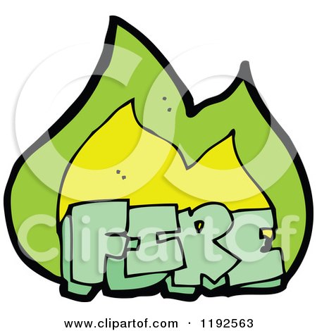 Cartoon of the Word Fire - Royalty Free Vector Illustration by lineartestpilot