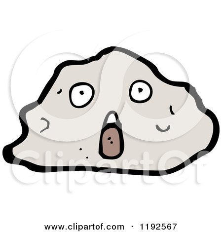 Cartoon of a Rock with a Face - Royalty Free Vector Illustration by lineartestpilot