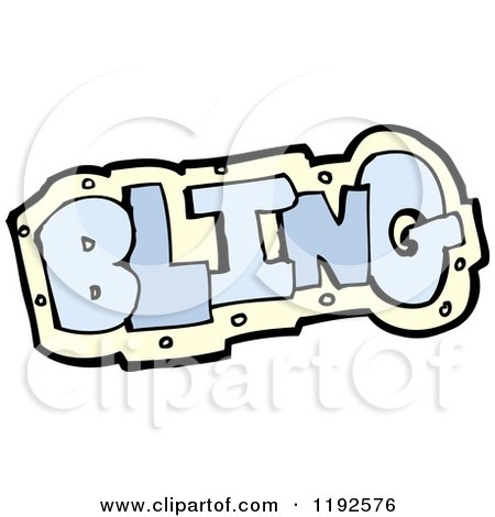 Cartoon of the Word Bling - Royalty Free Vector Illustration by lineartestpilot