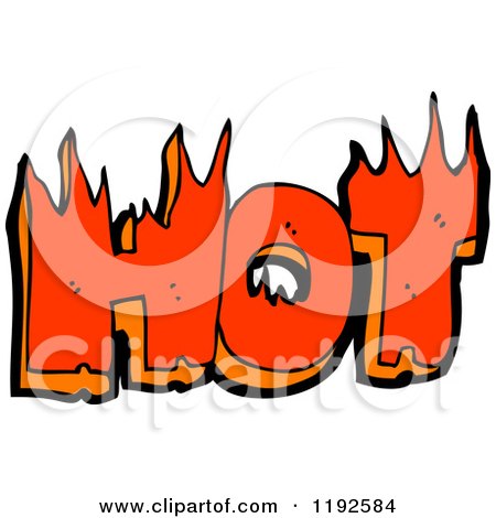 Cartoon of the Word Hot - Royalty Free Vector Illustration by lineartestpilot