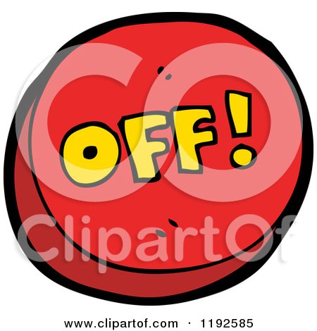 Cartoon of an off Button - Royalty Free Vector Illustration by lineartestpilot