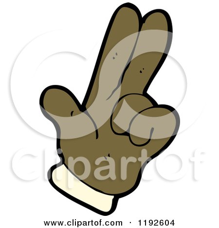 Cartoon of a Hand Doing Sign Language - Royalty Free Vector Illustration by lineartestpilot