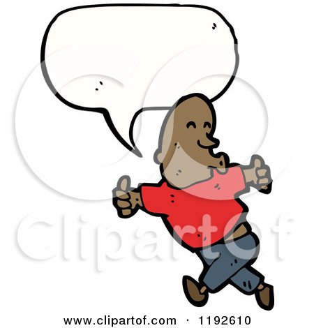 Cartoon of a Black Man Whistling - Royalty Free Vector Illustration by lineartestpilot