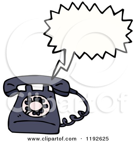Cartoon of a Landline Telephone Speaking - Royalty Free Vector Illustration by lineartestpilot