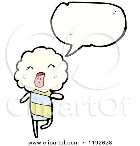 Cartoon of a Cloud Person Speaking - Royalty Free Vector Illustration by lineartestpilot