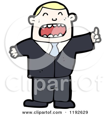 Cartoon of a Businessman in a Suit - Royalty Free Vector Illustration by lineartestpilot