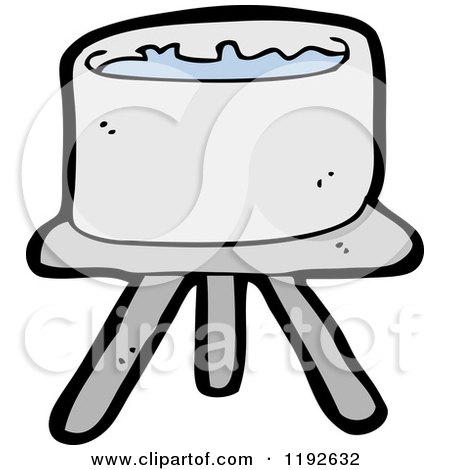 Cartoon of a Water Container on a Stool - Royalty Free Vector Illustration by lineartestpilot