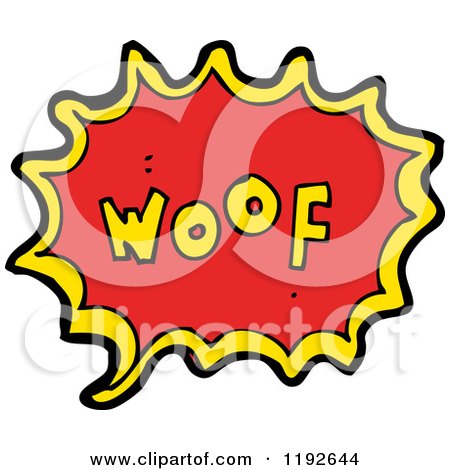 Cartoon of the Word Woof - Royalty Free Vector Illustration by lineartestpilot
