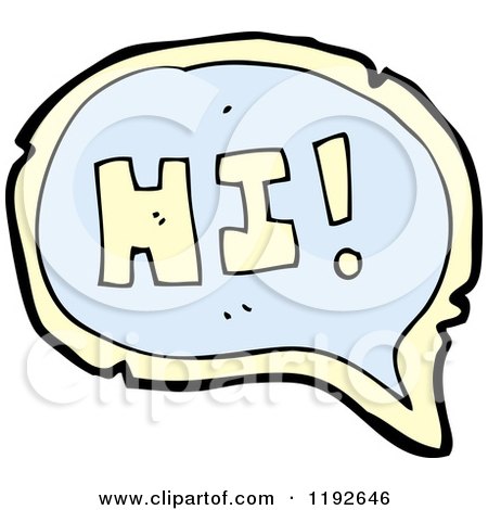 Cartoon of a Speaking Bubble of the Word Hi - Royalty Free Vector Illustration by lineartestpilot
