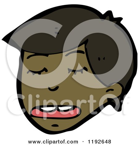 Cartoon of an African American Boy's Head - Royalty Free Vector Illustration by lineartestpilot