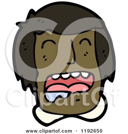 Cartoon of a Crying African American Boy's Head - Royalty Free Vector Illustration by lineartestpilot
