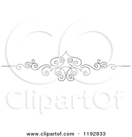 Clipart of a Black and White Ornate Swirl Border Design Element - Royalty Free Vector Illustration by Vector Tradition SM