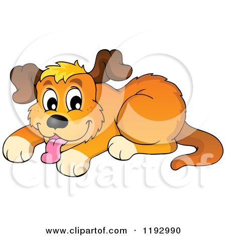 Cartoon of a Happy Dog Panting - Royalty Free Vector Clipart by visekart