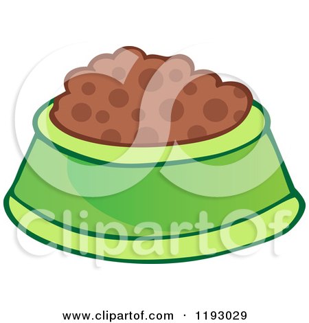 Cartoon of a Green Pet Food Bowl Dish - Royalty Free ...