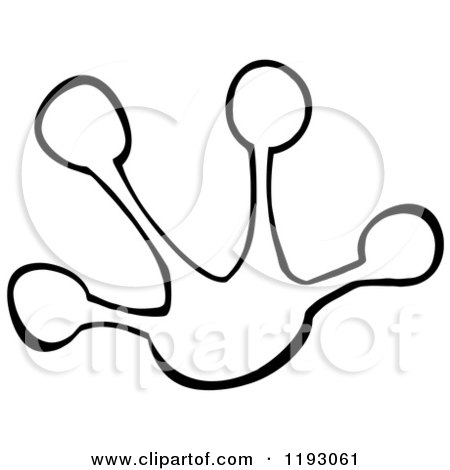 Cartoon of a Black and White Frog Foot Print - Royalty Free Vector Clipart by Hit Toon