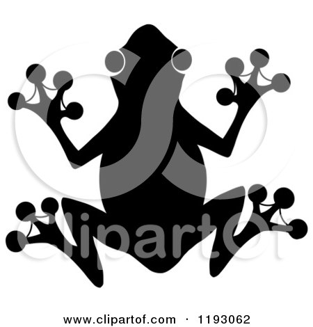 Cartoon of a Black Silhouetted Frog - Royalty Free Vector Clipart by Hit Toon