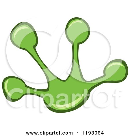 Cartoon of a Green Frog Foot Print - Royalty Free Vector Clipart by Hit Toon