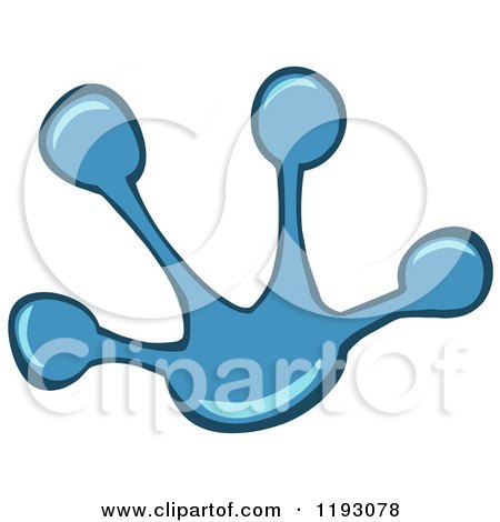 Cartoon of a Blue Frog Foot Print - Royalty Free Vector Clipart by Hit Toon