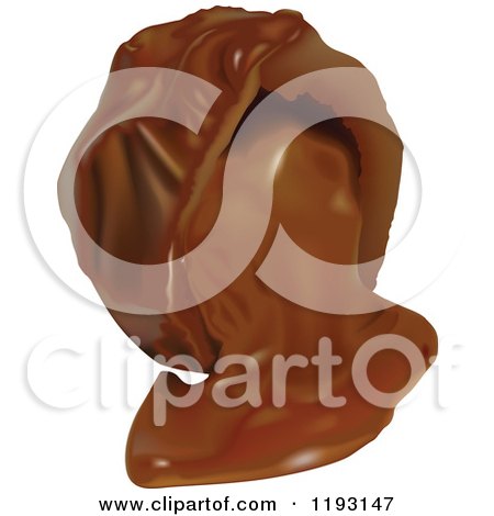 Clipart of a Chocolate Candy with Gooey Center - Royalty Free Vector Illustration by dero