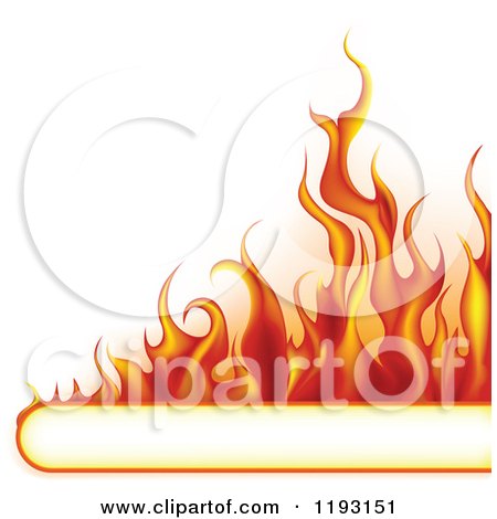 Clipart of a Flame Banner with Copyspace - Royalty Free Vector Illustration by dero