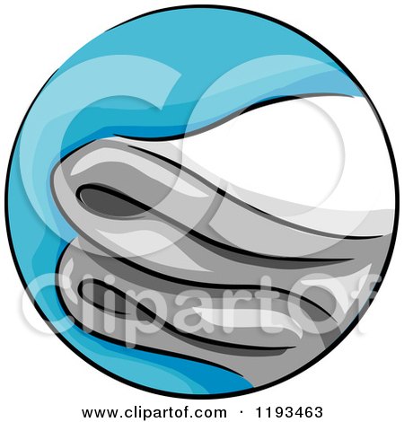 Cartoon of a Blue Circle and Spa Towels Wellness Icon - Royalty Free Vector Clipart by BNP Design Studio