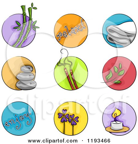Cartoon of Wellness Spa Icons - Royalty Free Vector Clipart by BNP Design Studio