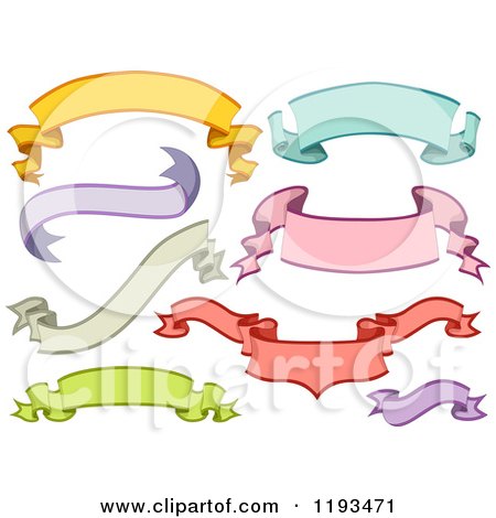 Cartoon of Colorful Ribbon Banners - Royalty Free Vector Clipart by BNP Design Studio