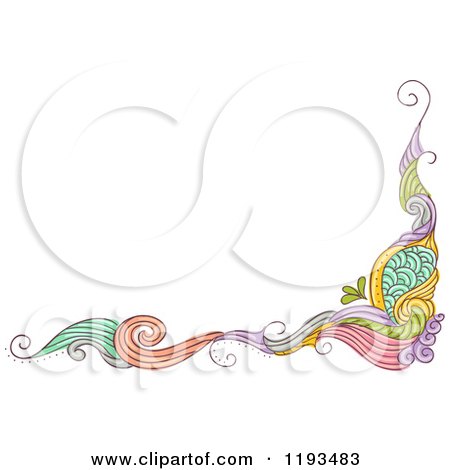 Cartoon of a Whimsy Corner Border - Royalty Free Vector Clipart by BNP Design Studio