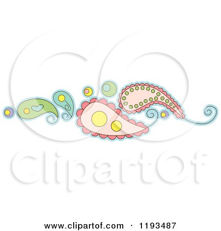 Cartoon of a Whimsy Paisly Border 3 - Royalty Free Vector Clipart by BNP Design Studio
