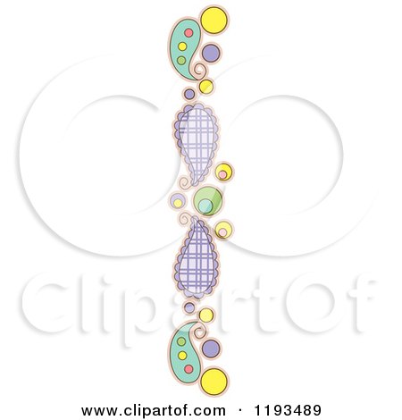 Cartoon of a Vertical Whimsy Paisly Border - Royalty Free Vector Clipart by BNP Design Studio