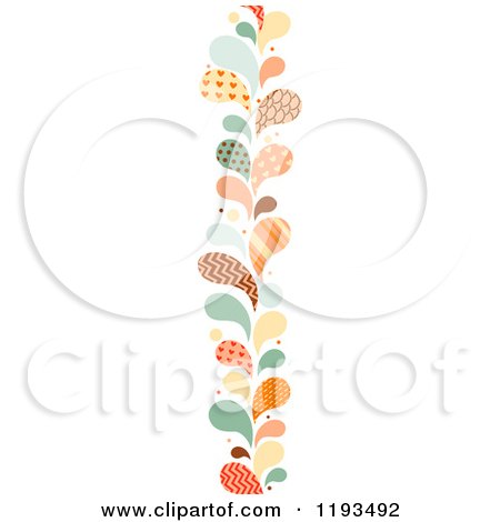 Cartoon of a Patterned Paisly Splash Vertical Border 3 - Royalty Free Vector Clipart by BNP Design Studio