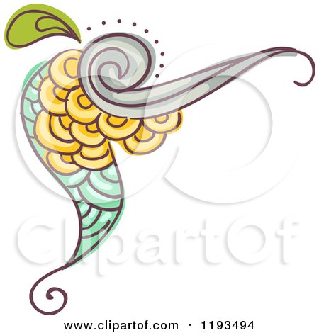 Cartoon of a Whimsy Corner Border 2 - Royalty Free Vector Clipart by BNP Design Studio