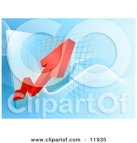 Red Arrow Showing an Increase of Profit on a Graph Clipart Illustration by AtStockIllustration