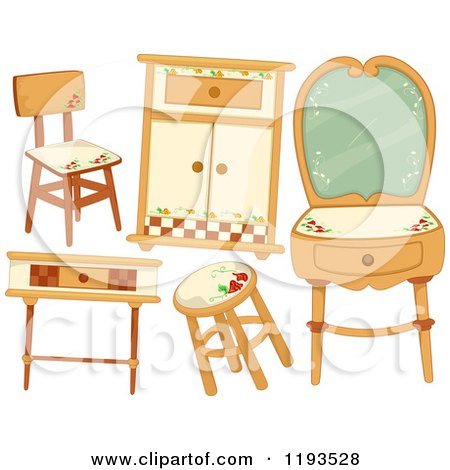Cartoon of Country Style Furniture - Royalty Free Vector Clipart by BNP Design Studio