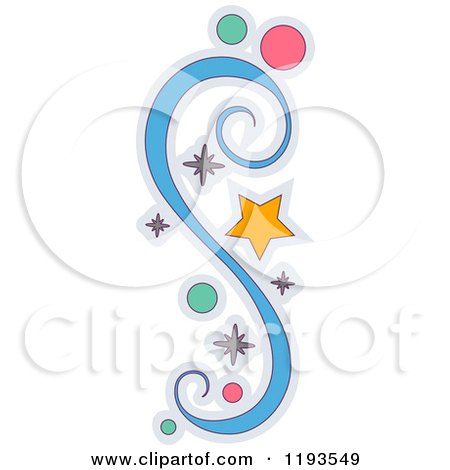 Cartoon of a Star Circle and Swirl Design Element - Royalty Free Vector Clipart by BNP Design Studio