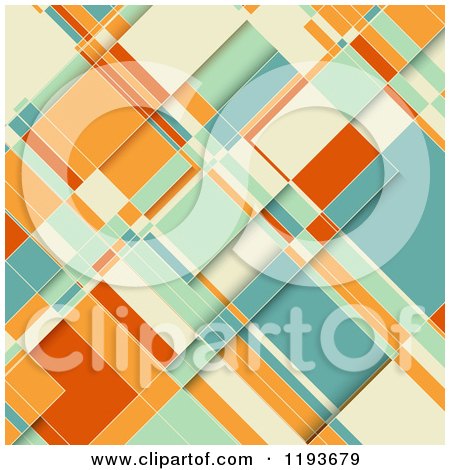Clipart of a Retro Abstract Rectangle Background - Royalty Free Vector Illustration by KJ Pargeter