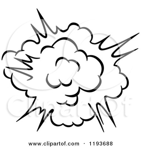 Clipart of a Black and White Comic Burst Explosion or Poof 7 - Royalty Free Vector Illustration by Vector Tradition SM