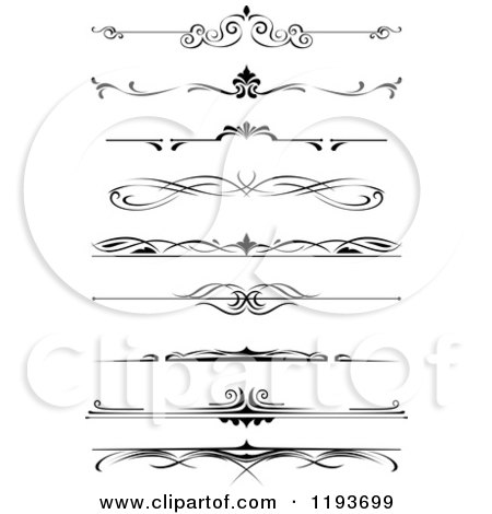 Clipart of Black and White Page Border Rules - Royalty Free Vector Illustration by Vector Tradition SM